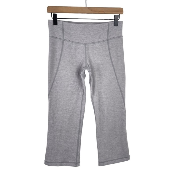 Lululemon Gather & Grow Crop Legging 6 Heathered Grey Split Hem Stretch Capri - Picture 2 of 11